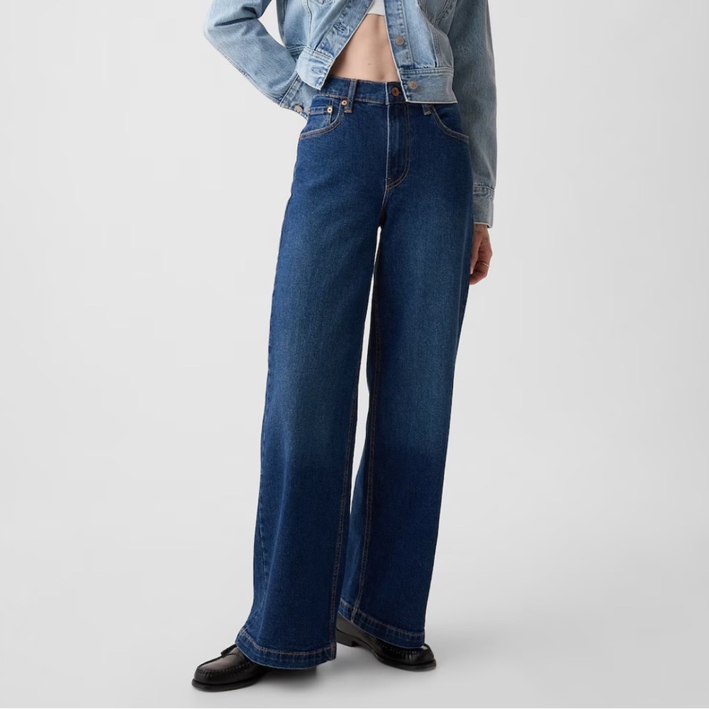 High Rise Stride Wide-Leg Jeans